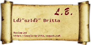 László Britta névjegykártya